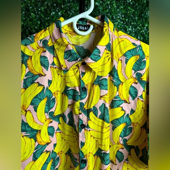 Jogal Mens Shirt Size XXL Short Sleeve Button Front Hawaiian Banana Cocktail - Picture 3 of 6